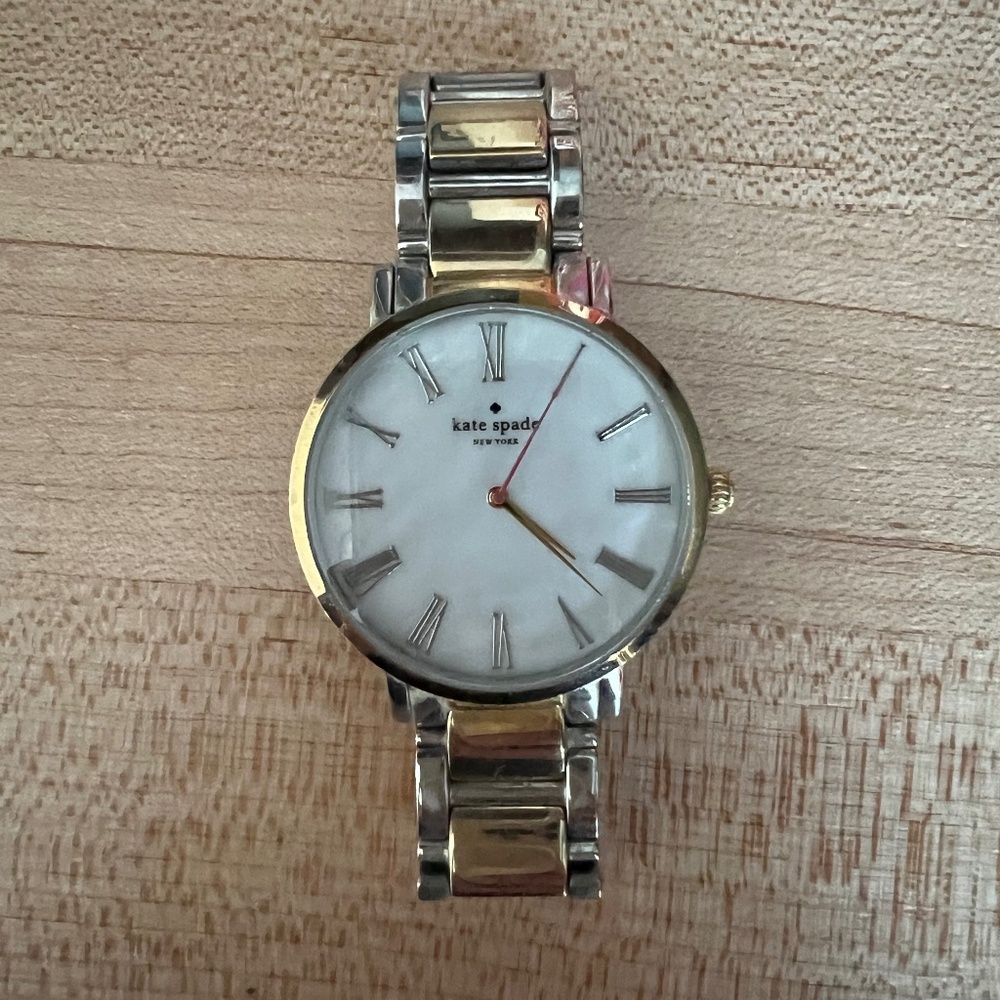 Kate Spade Gramercy Grand Ladies Watch Two Tone w/Pearl Dial